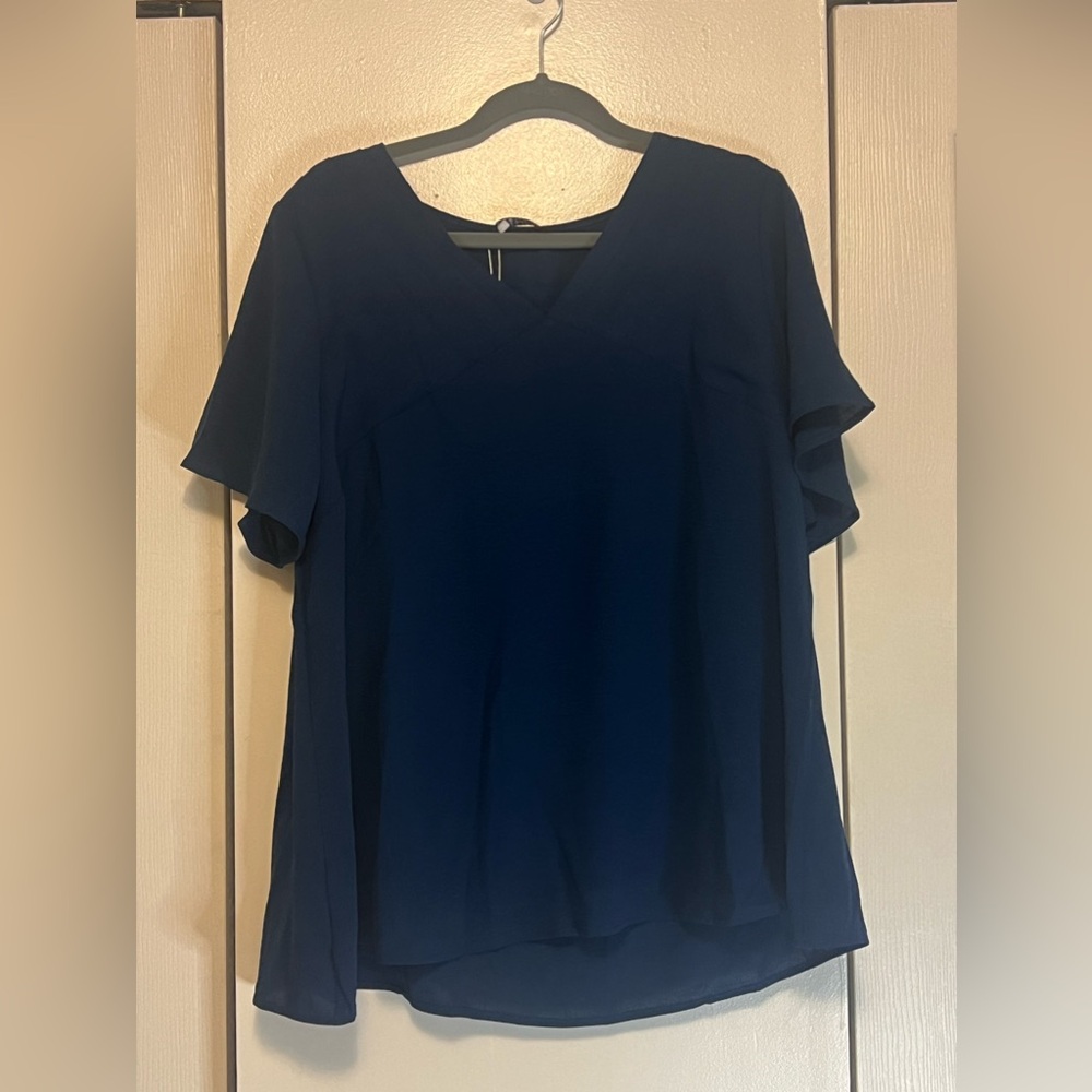 Bloomchic Navy Blouse NWT